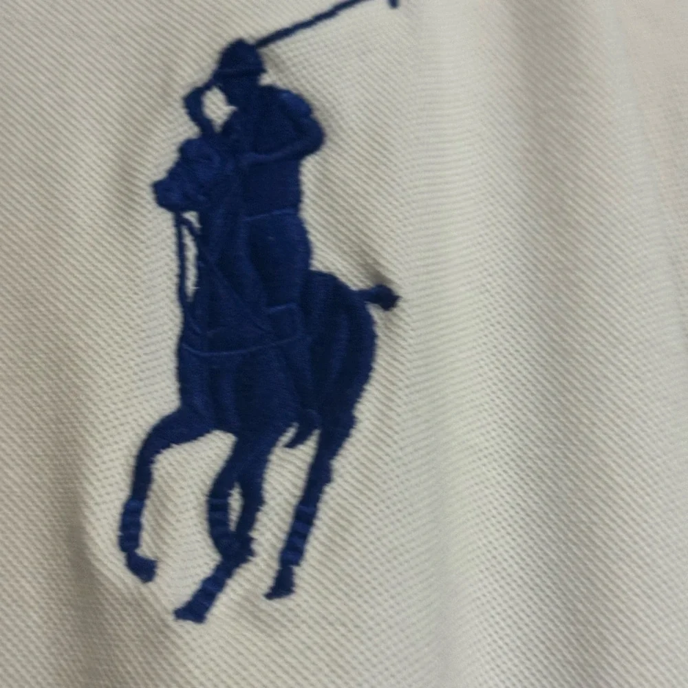 VTG RALPH LAUREN Polo Big Pony 4XL Short Sleeve Shirt White Golf Vintage *Flawed